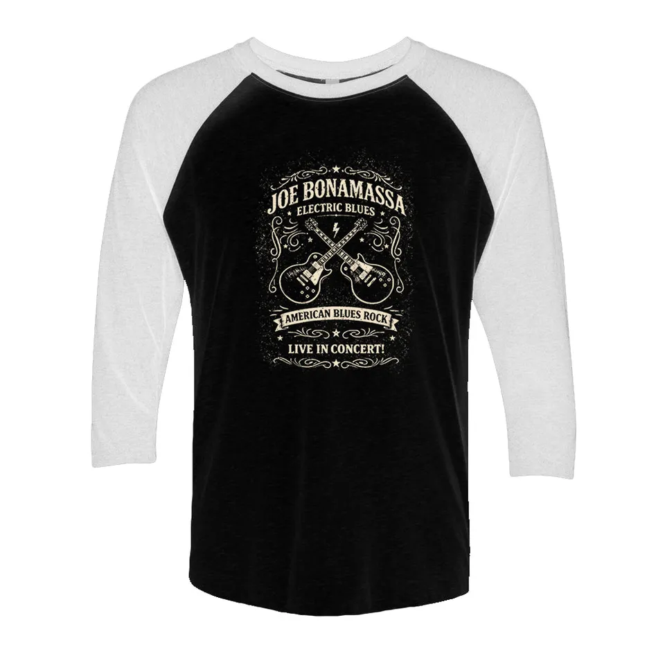 Joe Bonamassa JB Electric Blues raglan t-skjorte hvit/svart