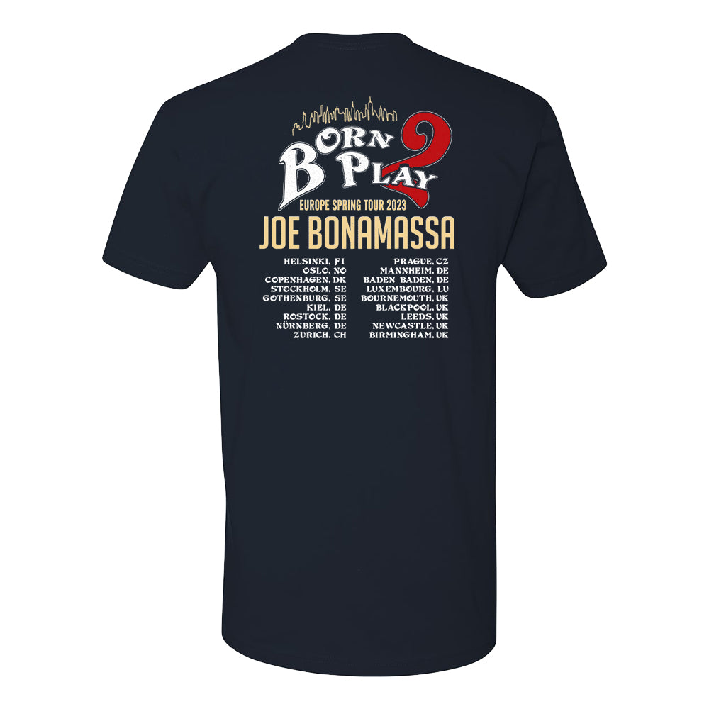 Joe Bonamassa 2023 Europe Spring Tour t-skjorte unisex svart