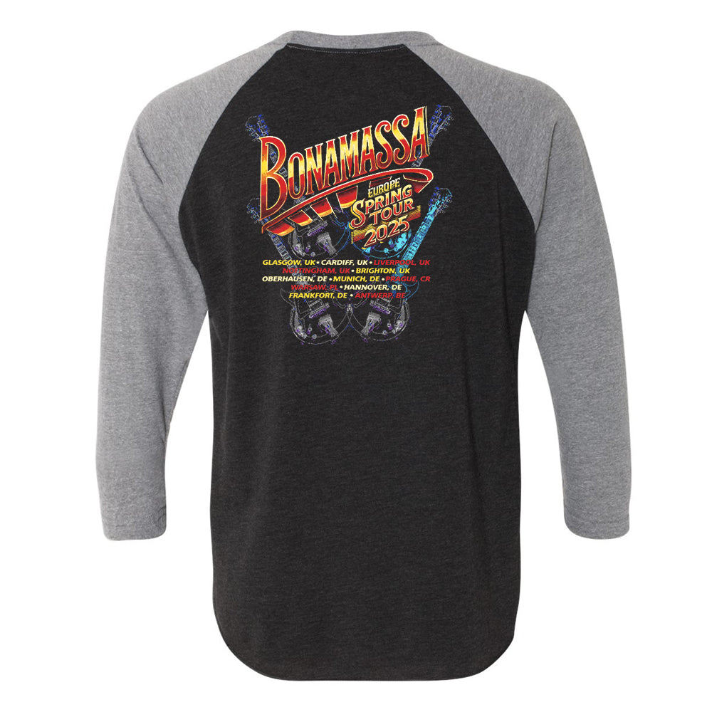 Joe Bonamassa 2025 Europe Spring Tour t-skjorte unisex grå