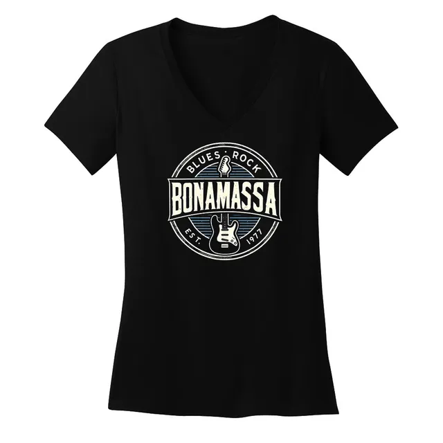Joe Bonamassa StratoBlues V-Neck T-skjorte Svart Dame
