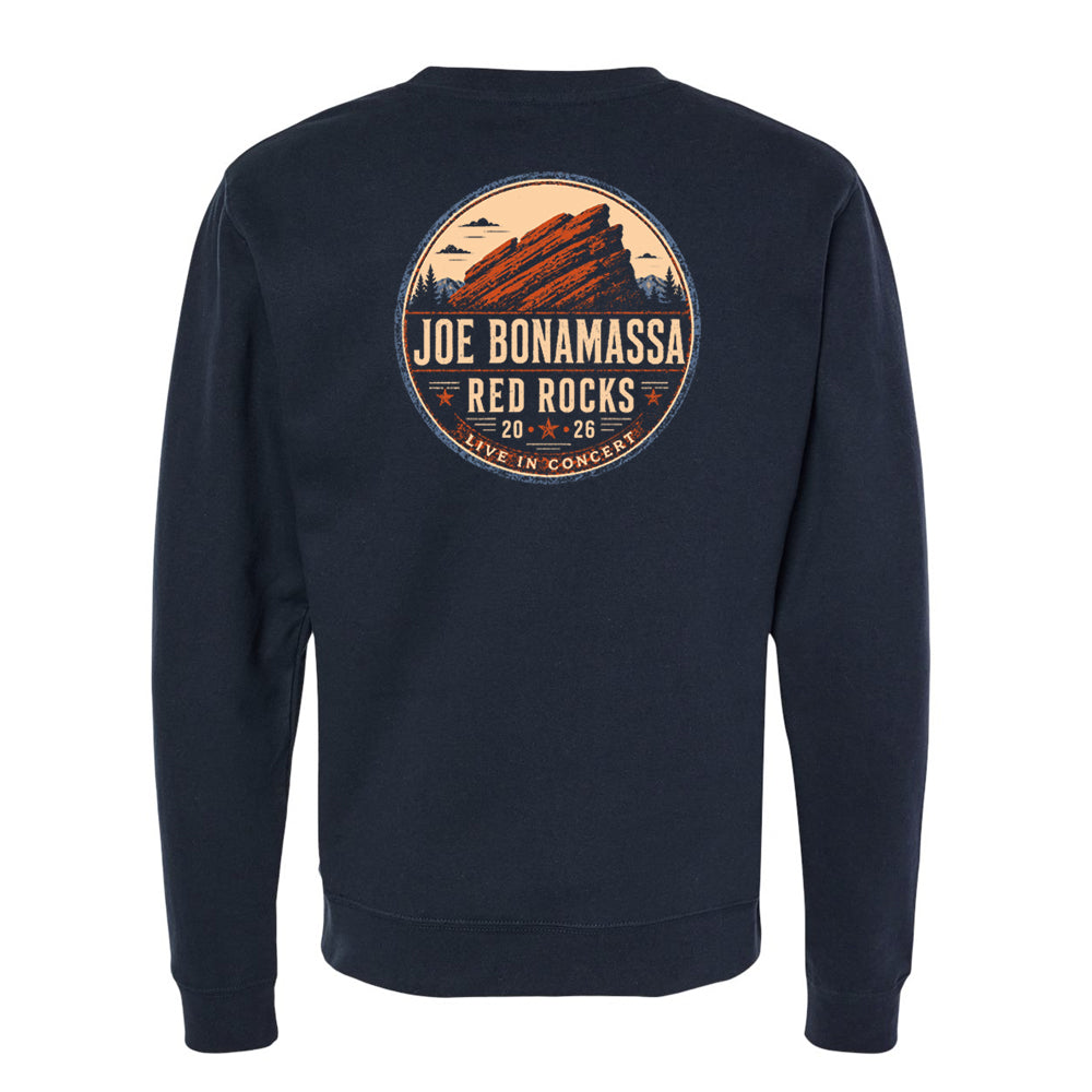 Joe Bonamassa 2026 Red Rocks Crewneck genser navy unisex