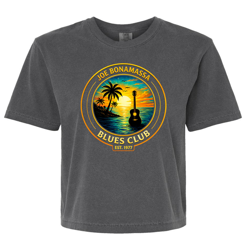 Joe Bonamassa Blues Club Boxy t-skjorte dame hvit garment-dyed
