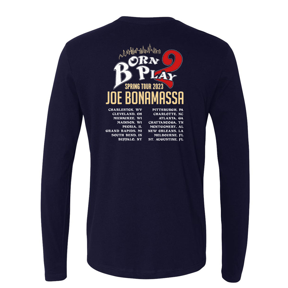 Joe Bonamassa U.S. Spring Tour langermet t-skjorte svart bomull