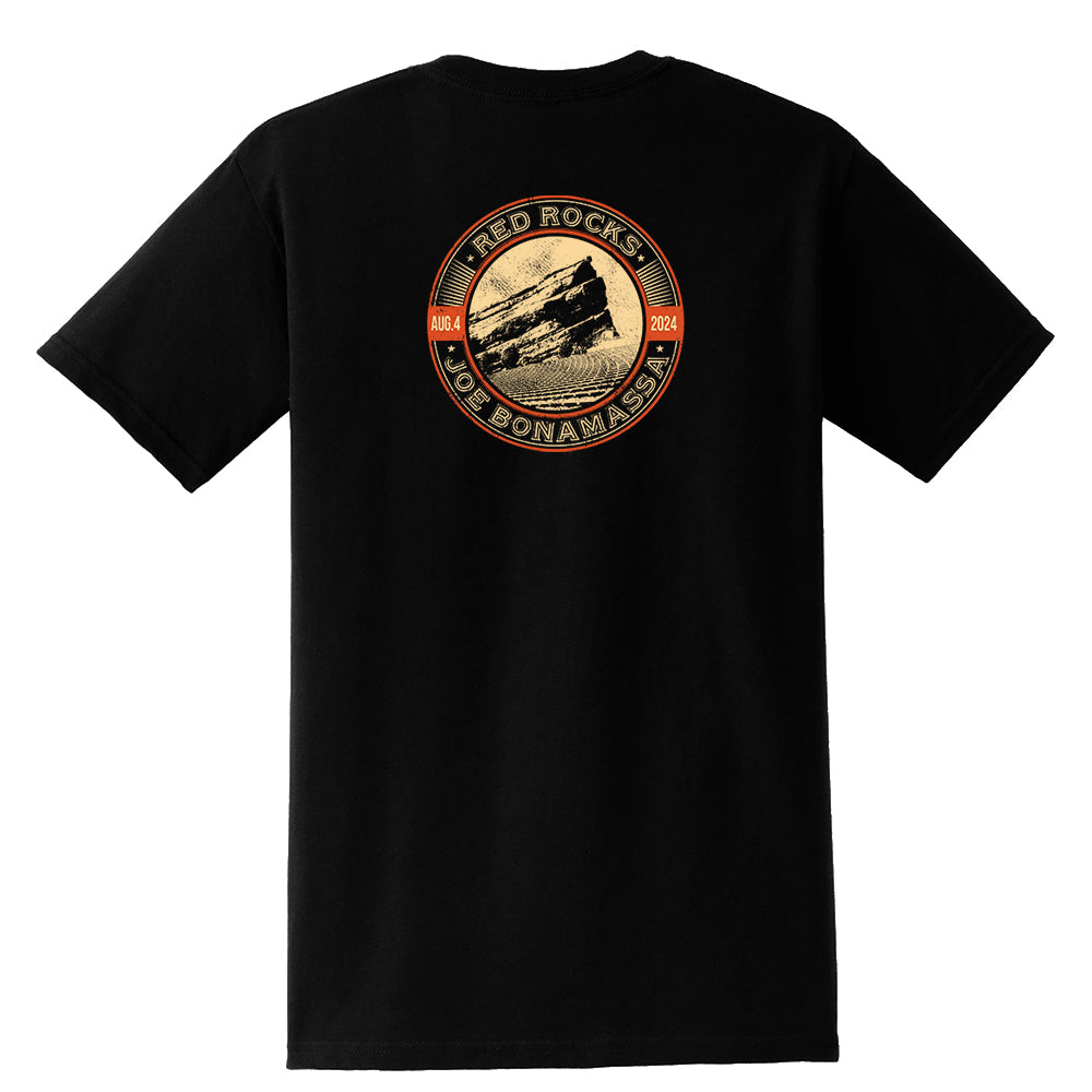 Joe Bonamassa 2024 Red Rocks t-skjorte med lomme