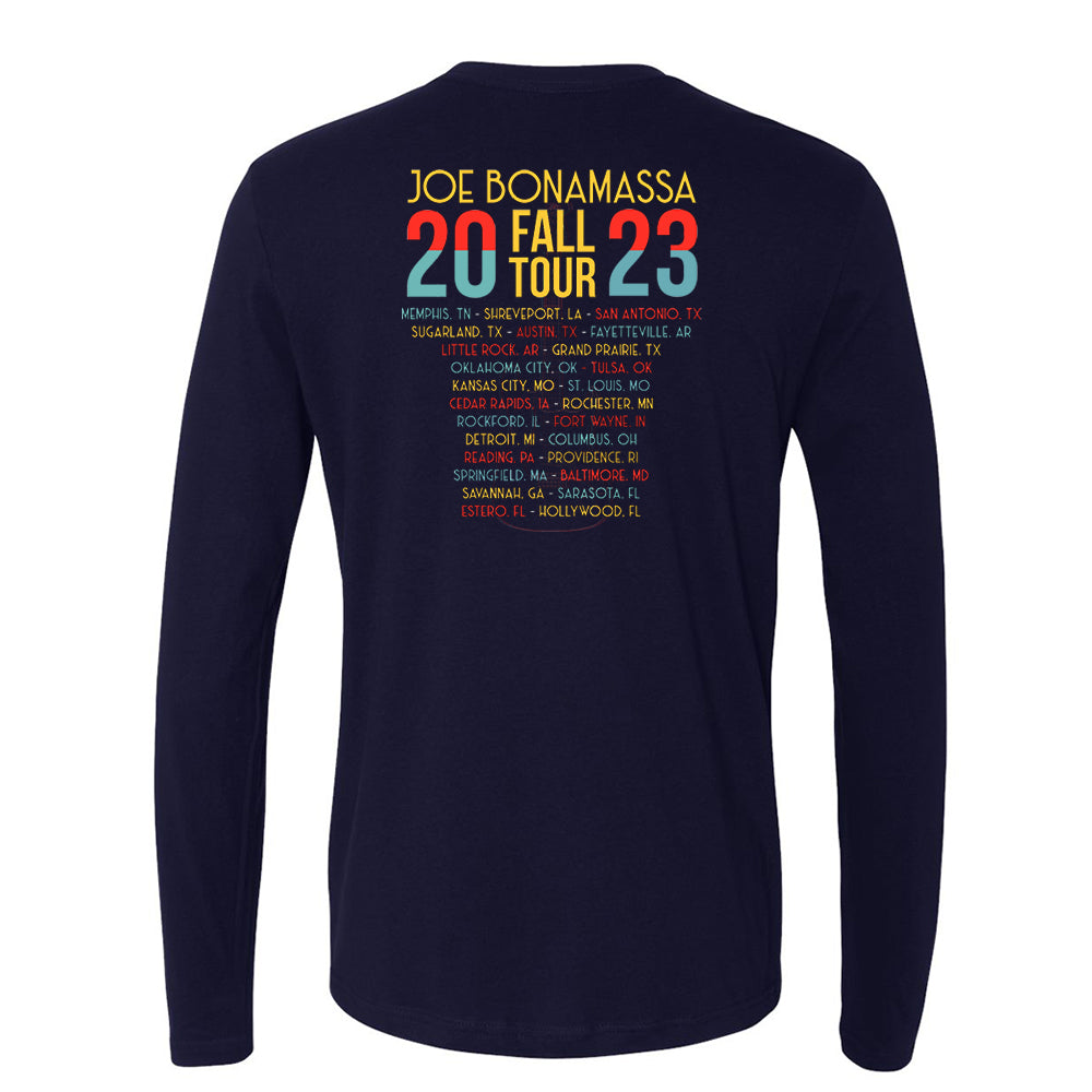Joe Bonamassa 2023 U.S. Fall Tour langermet trøye svart bomull