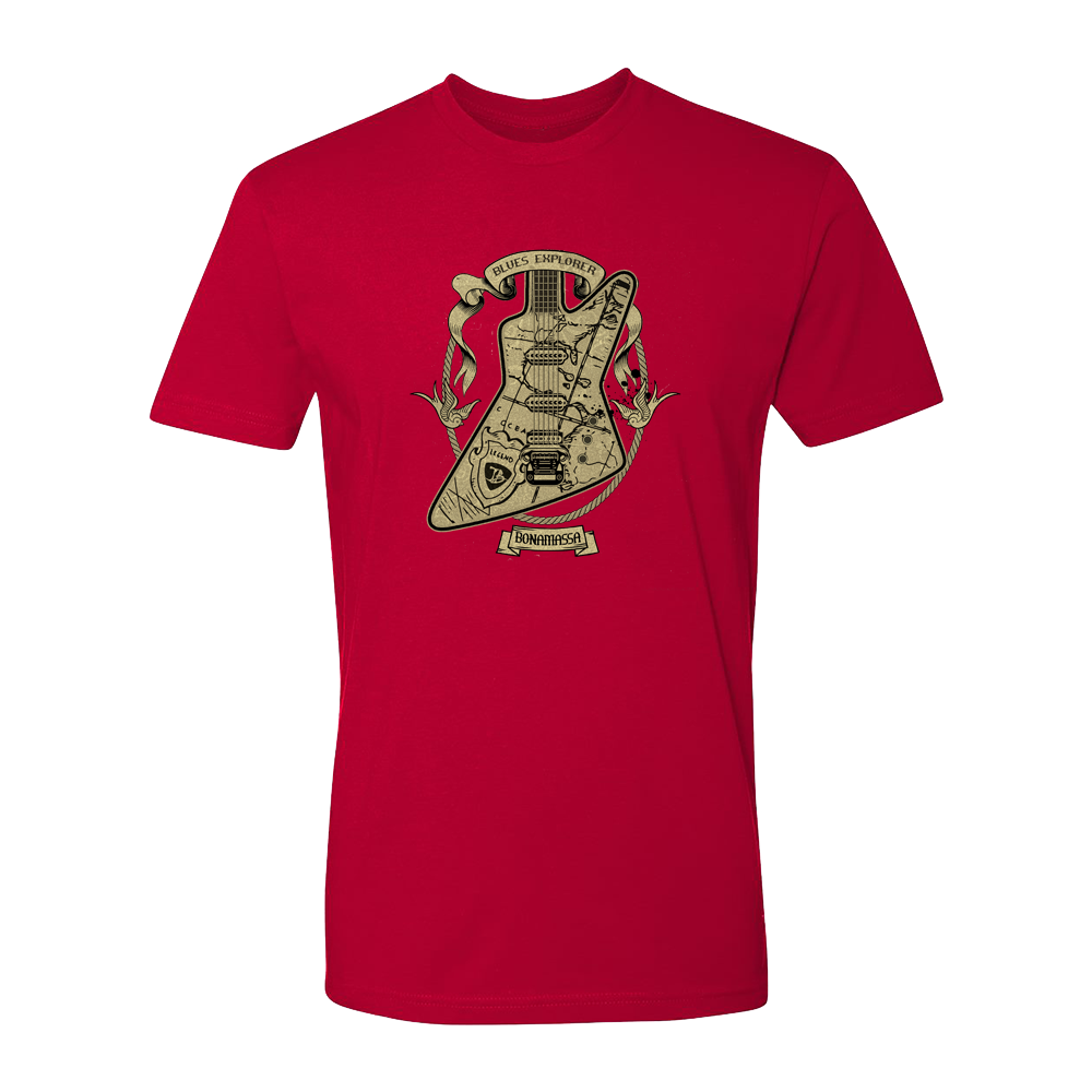 Joe Bonamassa Blues Explorer t-skjorte unisex svart bomull