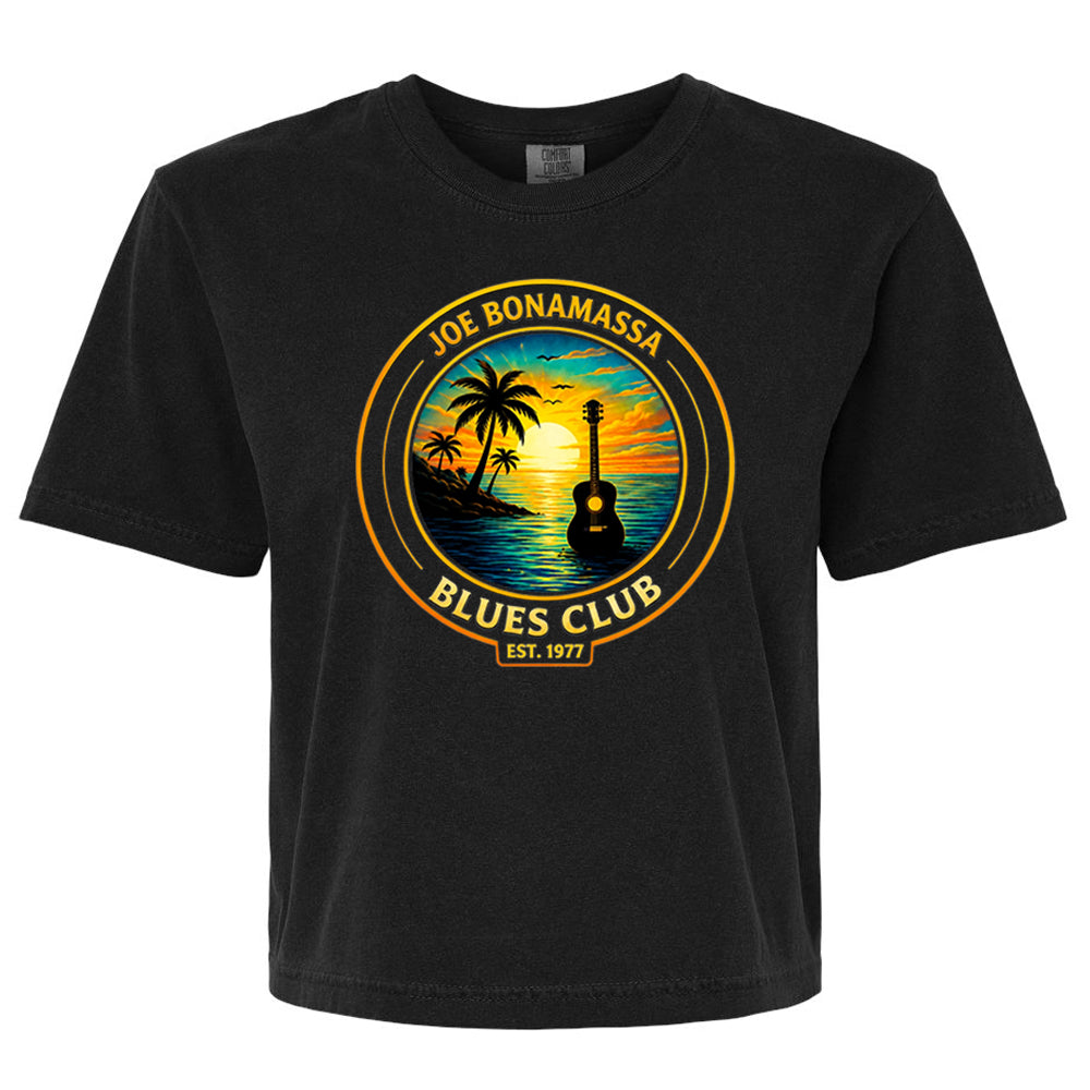 Joe Bonamassa Blues Club Boxy t-skjorte dame hvit garment-dyed