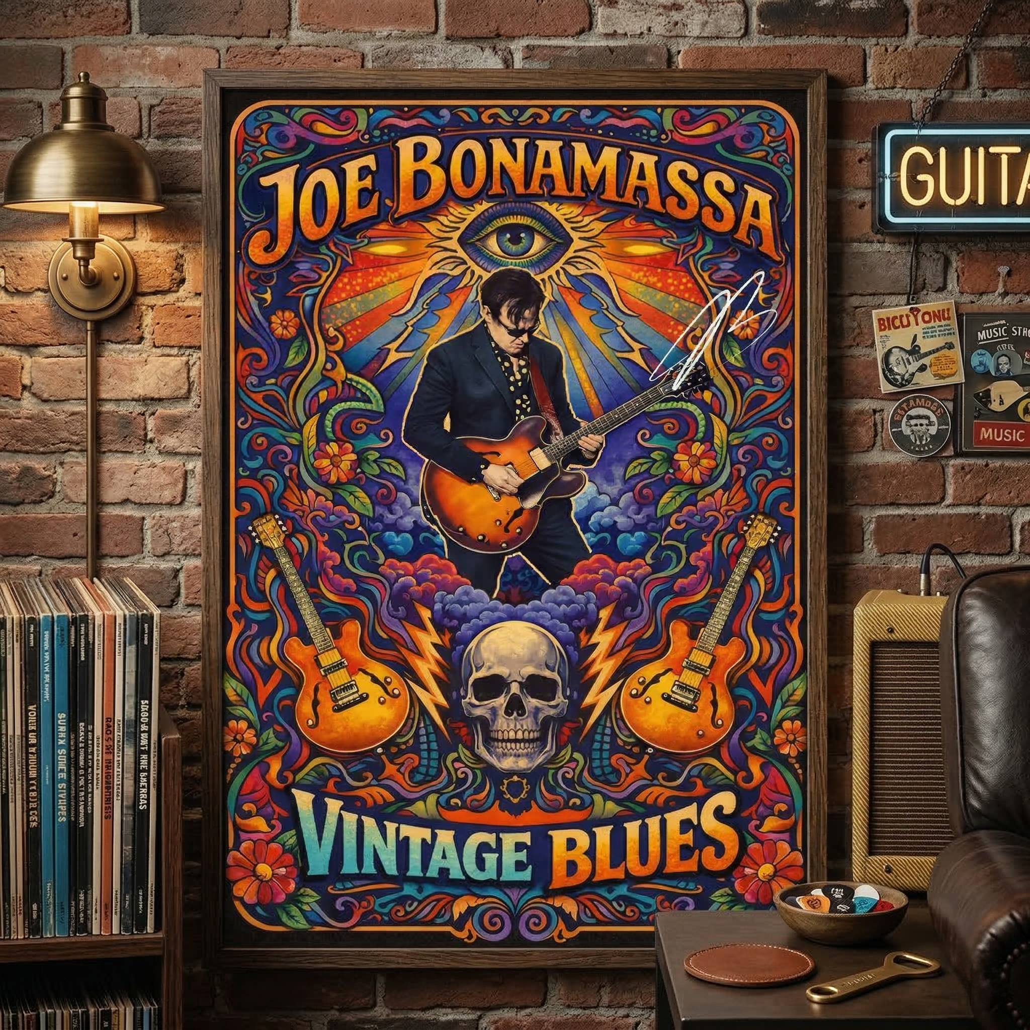 Joe Bonamassa Vintage Blues trykk 2026 signert samleobjekt