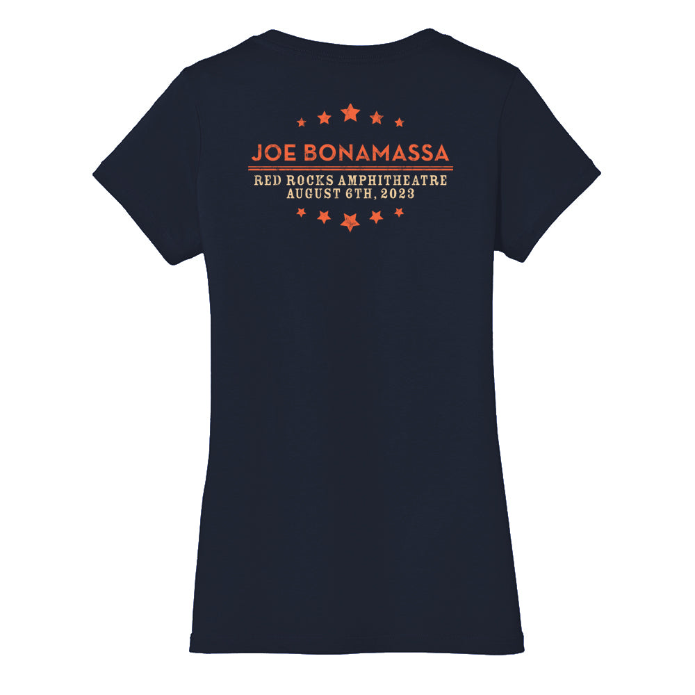 Joe Bonamassa 2023 Red Rocks v-hals dame bomull