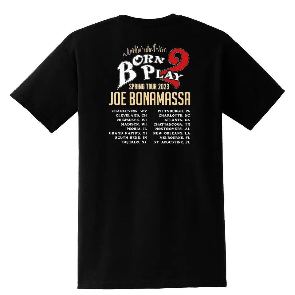 Joe Bonamassa U.S. Spring Tour 2023 t-skjorte unisex brystlomme