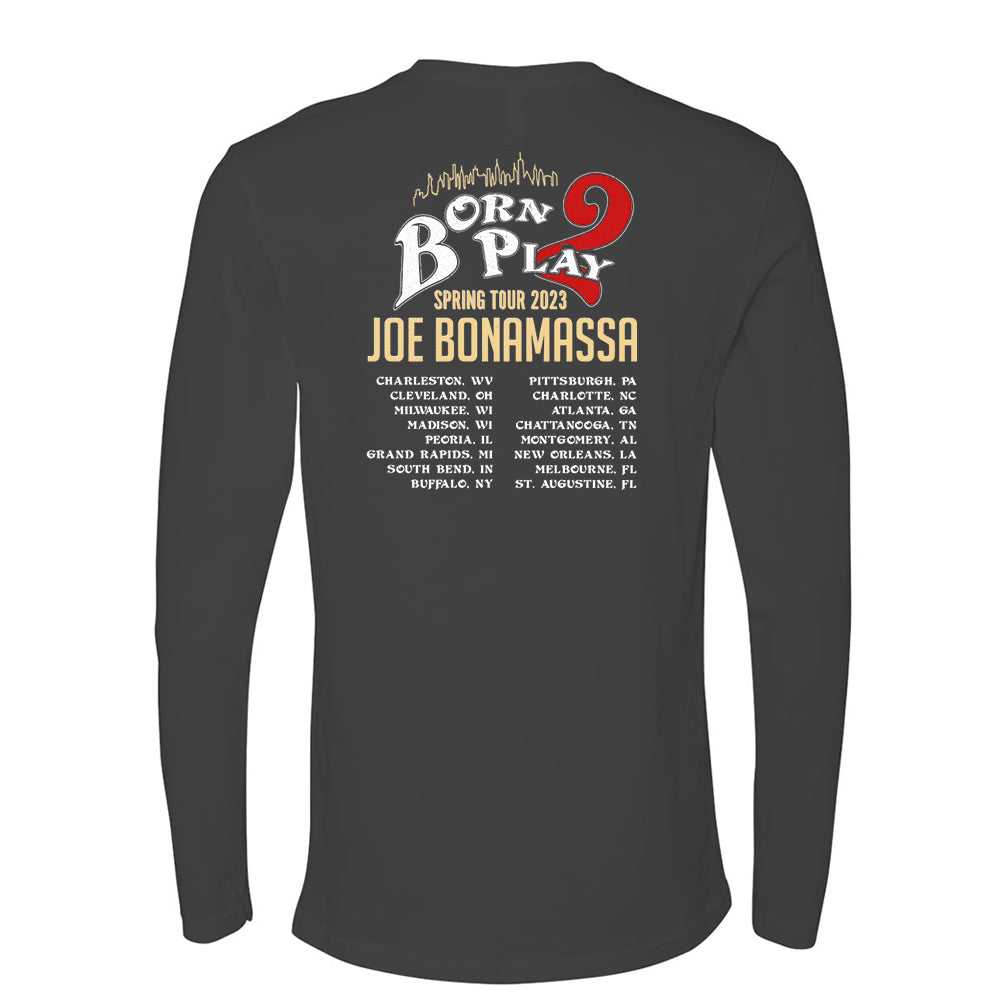 Joe Bonamassa U.S. Spring Tour langermet t-skjorte svart bomull