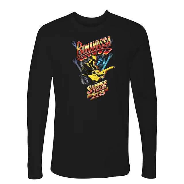 Joe Bonamassa 2025 Summer Tour langermet t-skjorte herre svart