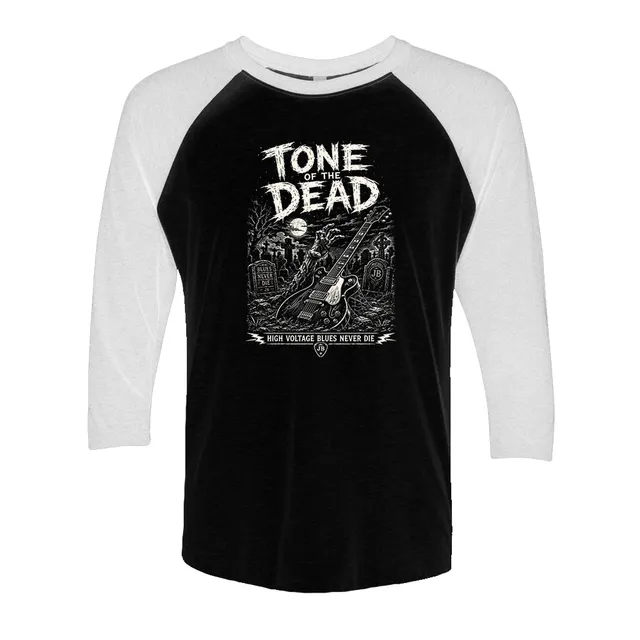 Joe Bonamassa Tone Of The Dead 3/4 t-skjorte hvit/svart triblend