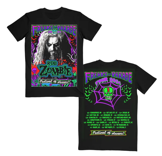 Rob Zombie Festival Of Horror Itin t-skjorte tourmotiv