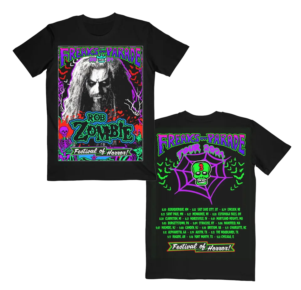 Rob Zombie Festival Of Horror Itin t-skjorte tourmotiv