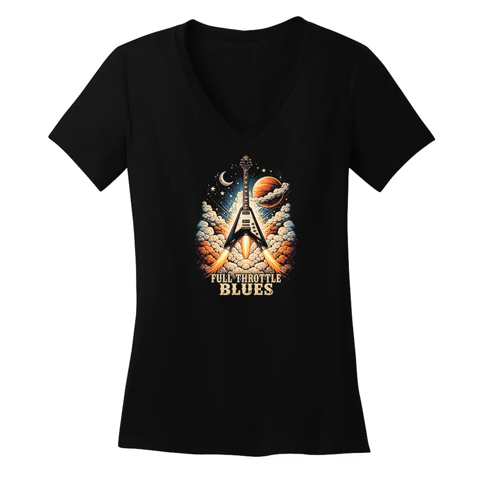 Joe Bonamassa Full Throttle Blues V-Neck t-skjorte dame bomull