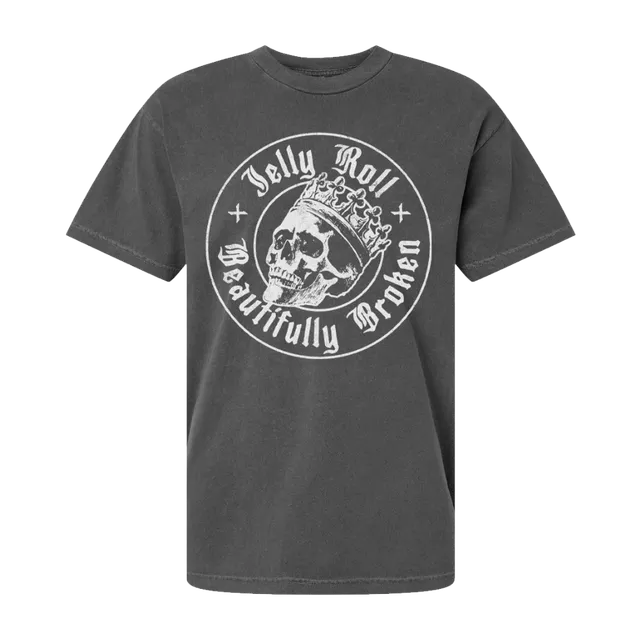 Jelly Roll Faded Skull t-skjorte falmet svart