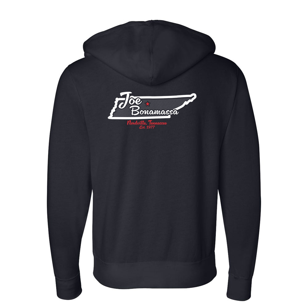 Joe Bonamassa Nerdville hettejakke svart unisex zip