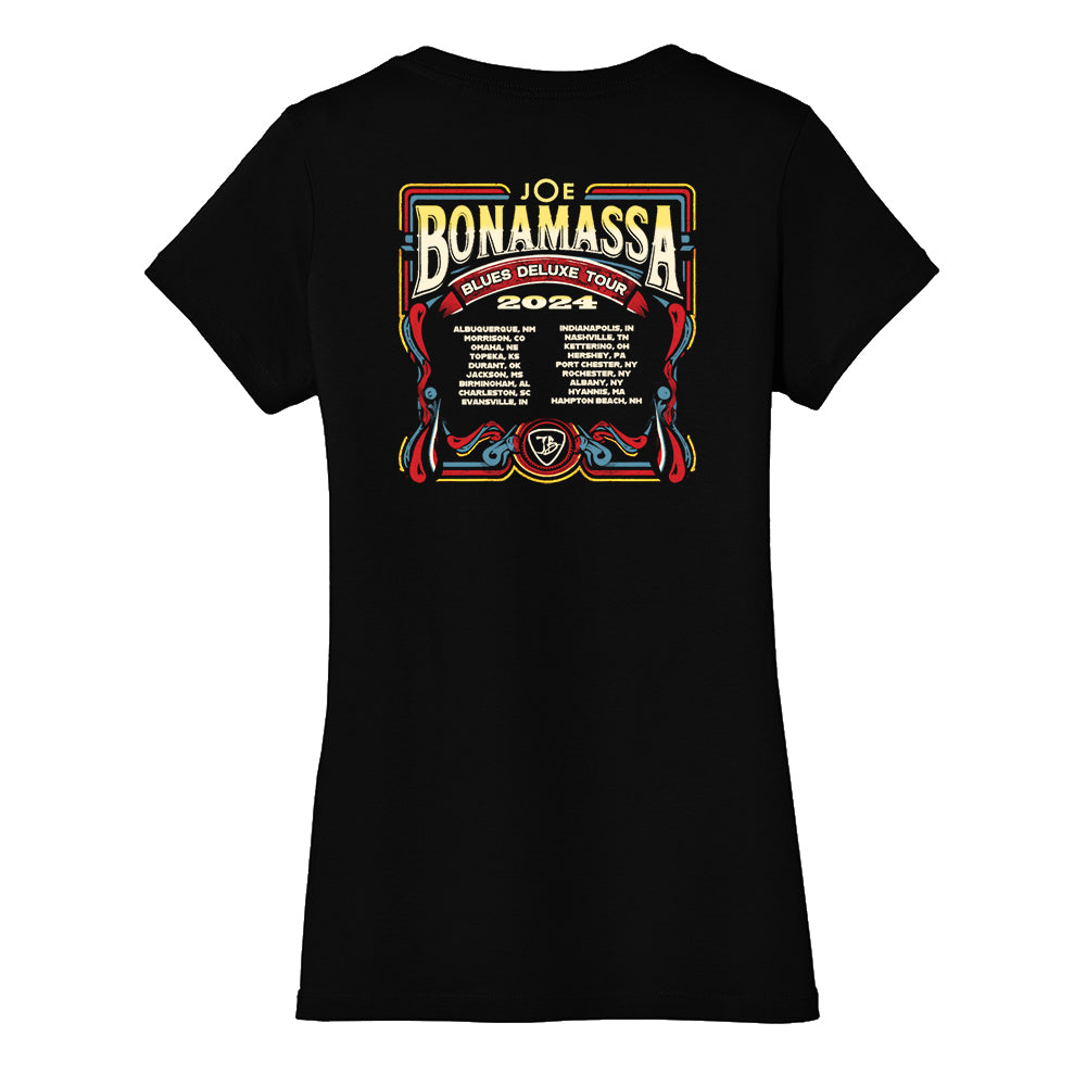 Joe Bonamassa 2024 U.S. Summer Tour V-neck dame bomull