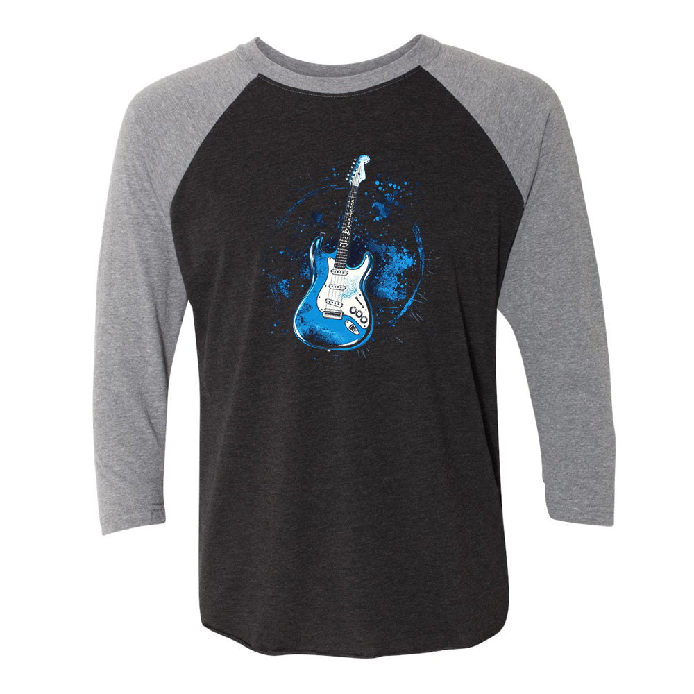 Joe Bonamassa Blues Burst 3/4 Sleeve t-skjorte hvit/svart triblend