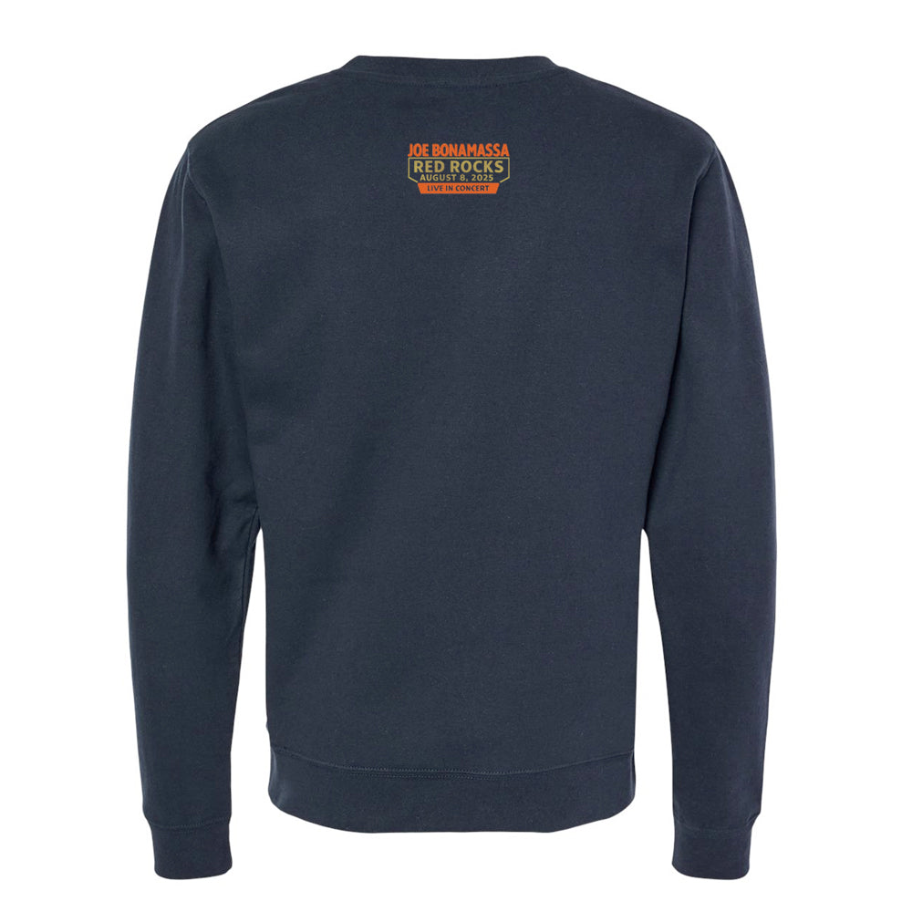 Joe Bonamassa 2025 Red Rocks crewneck genser unisex navy