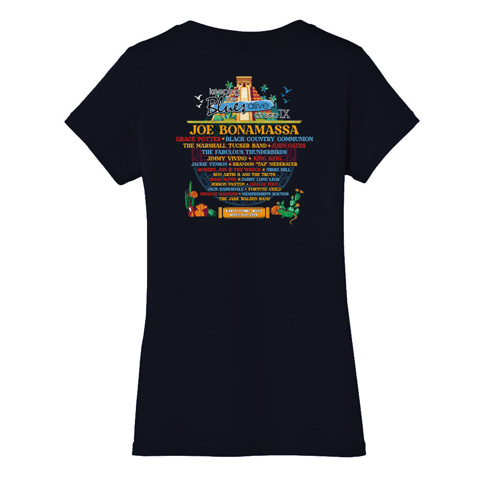Joe Bonamassa 2024 KTBA at Sea IX V-Neck T-skjorte dame