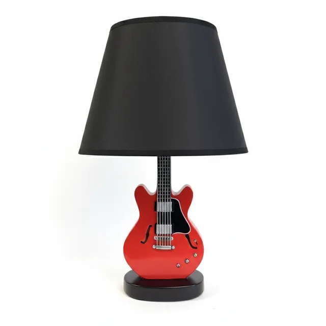 Joe Bonamassa gitar bordlampe rød dimbar resin