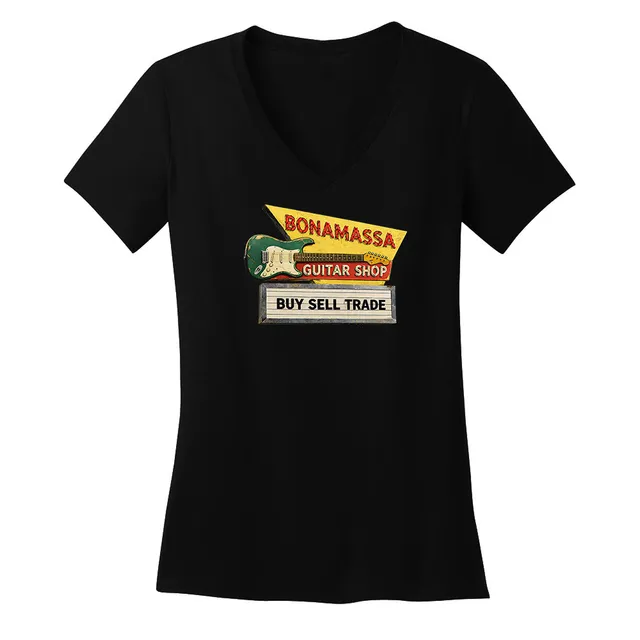 Joe Bonamassa Bona Guitar Shop V-Neck dametopp bomull