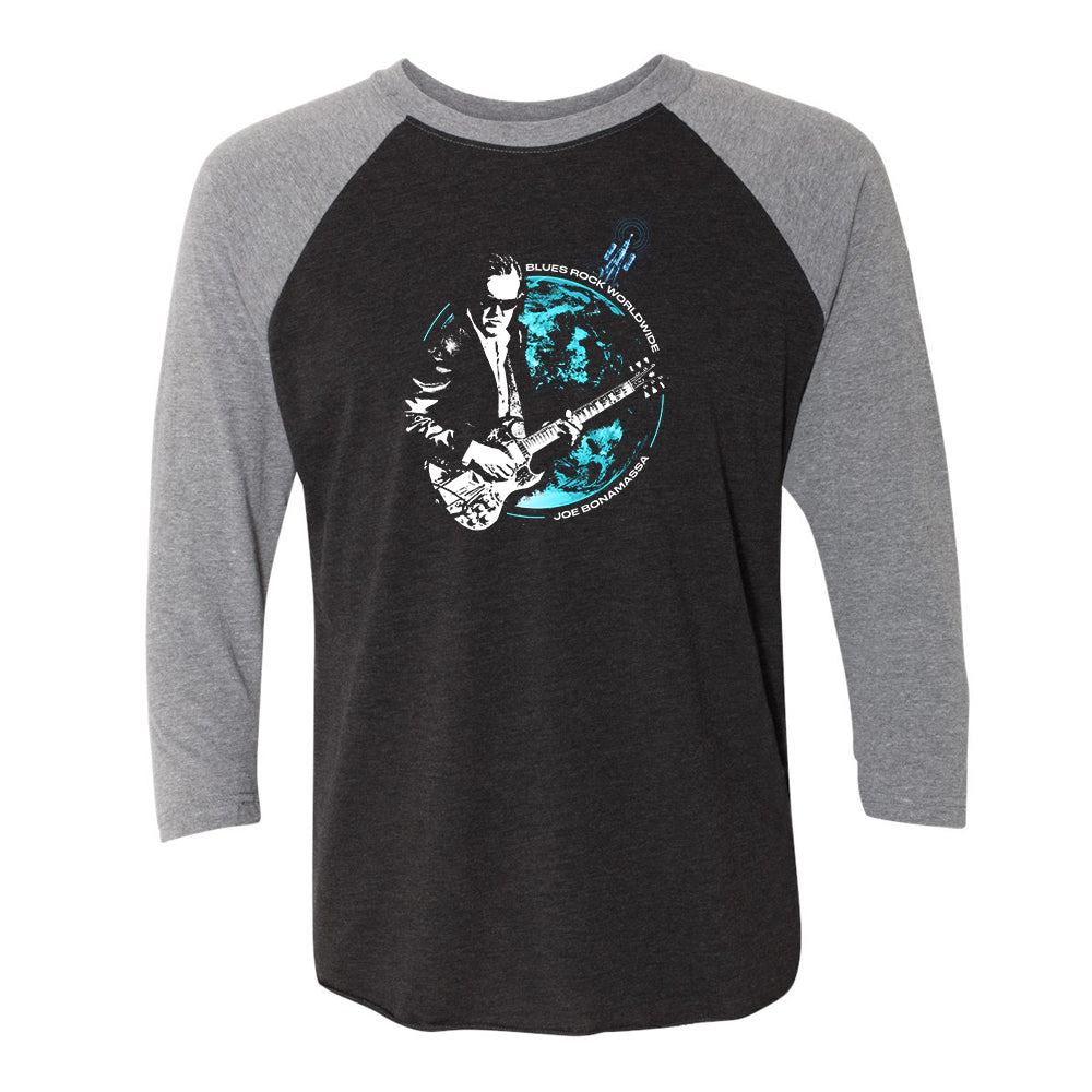 Joe Bonamassa Blues Rock Worldwide 3/4 Sleeve T-skjorte Hvit triblend