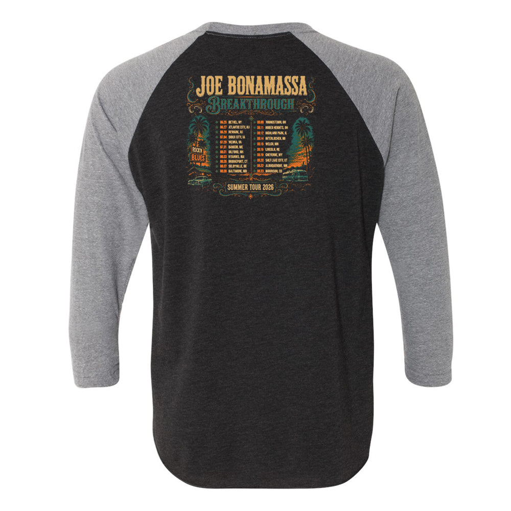 Joe Bonamassa 2026 Summer Tour trøye unisex grå 3/4 ermer
