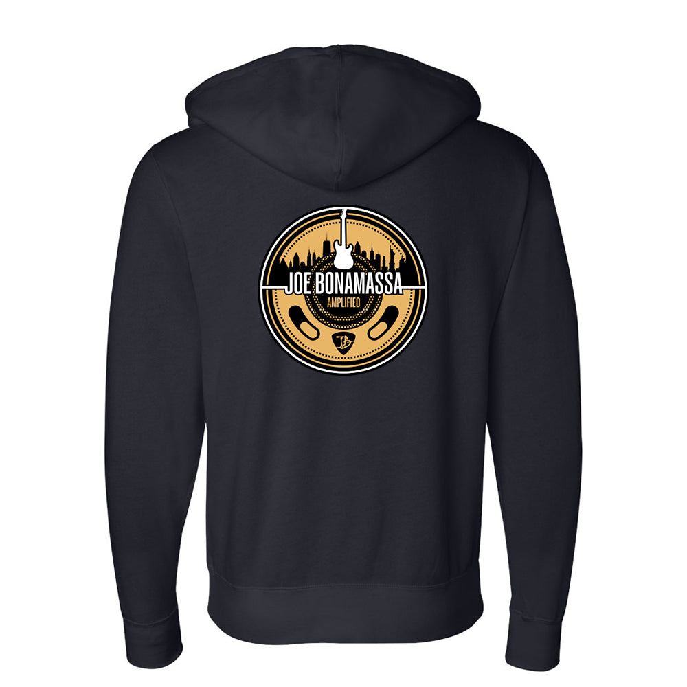 Joe Bonamassa JB Amplified hettejakke glidelås svart fleece