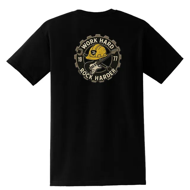 Joe Bonamassa Work Hard Rock Harder t-skjorte lomme svart