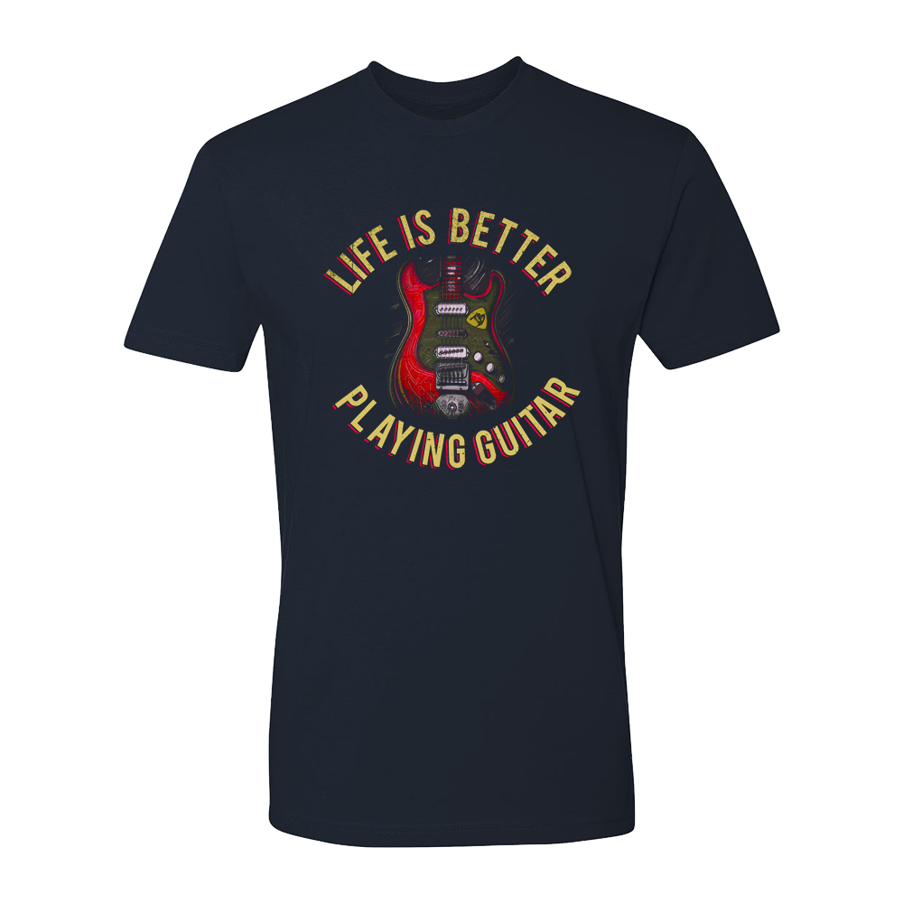 Joe Bonamassa Life is Better Playing Guitar t-skjorte svart bomull