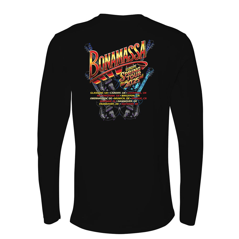 Joe Bonamassa 2025 Europe Spring Tour langermet svart