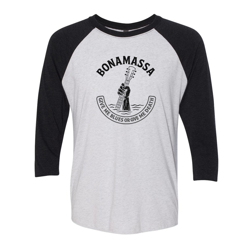Joe Bonamassa Give Me Blues 3/4 T-skjorte hvit/svart triblend
