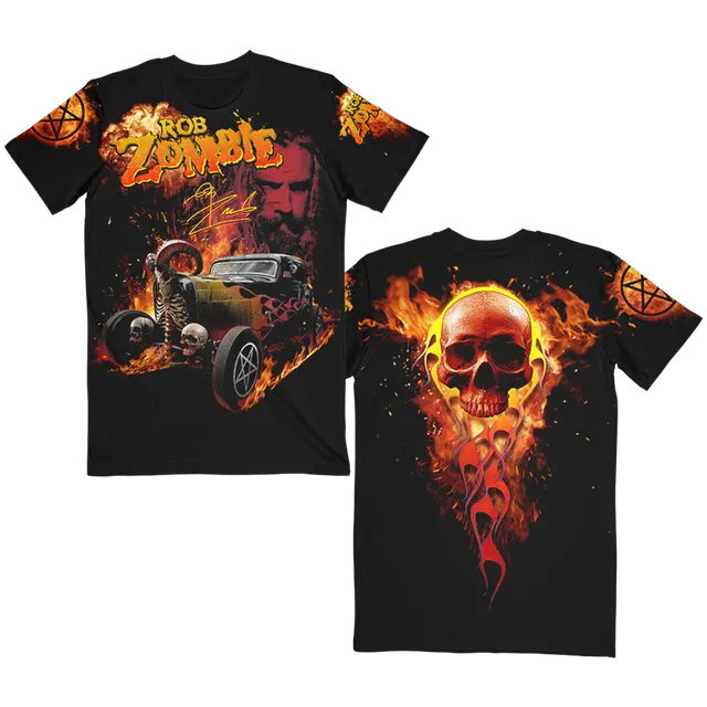 Rob Zombie Demonic Hot Rod 90's Racing t-skjorte