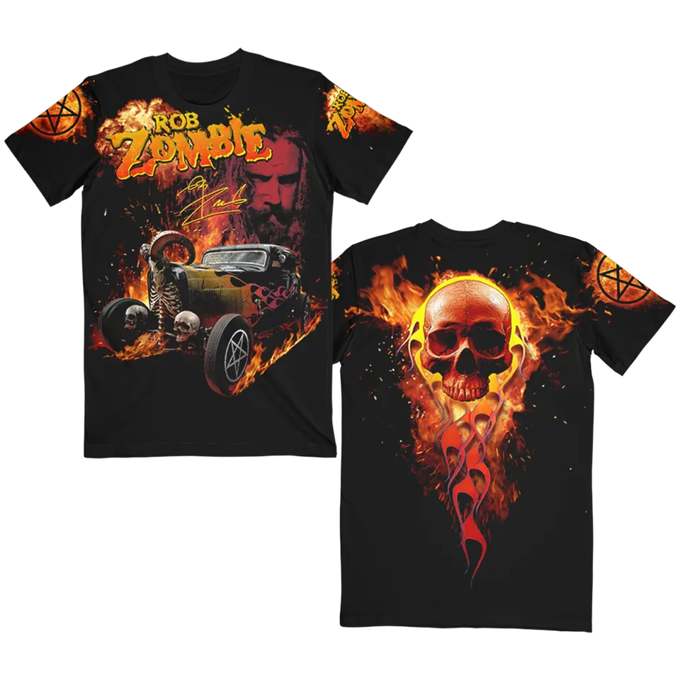 Rob Zombie Demonic Hot Rod 90's Racing t-skjorte