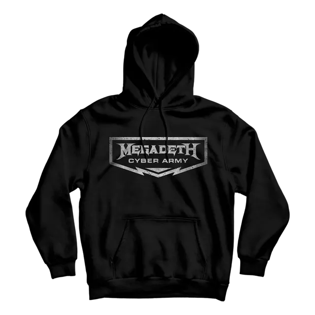 Megadeth Cyber Army Black Hoodie hettegenser svart brysttrykk