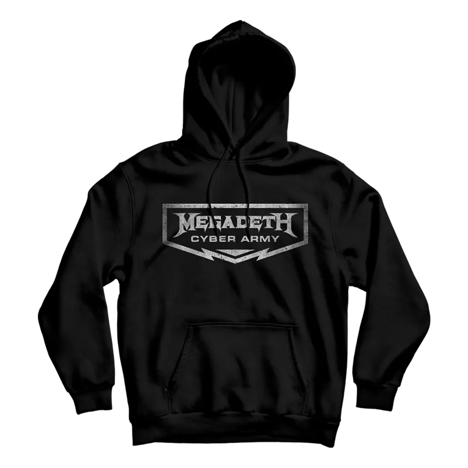 Megadeth Cyber Army Black Hoodie hettegenser svart brysttrykk