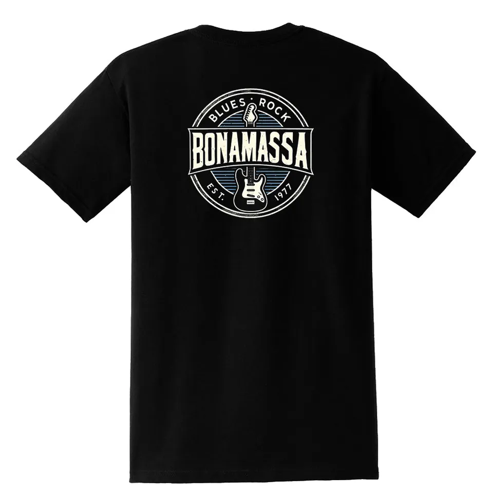 Joe Bonamassa StratoBlues t-skjorte svart brystlomme