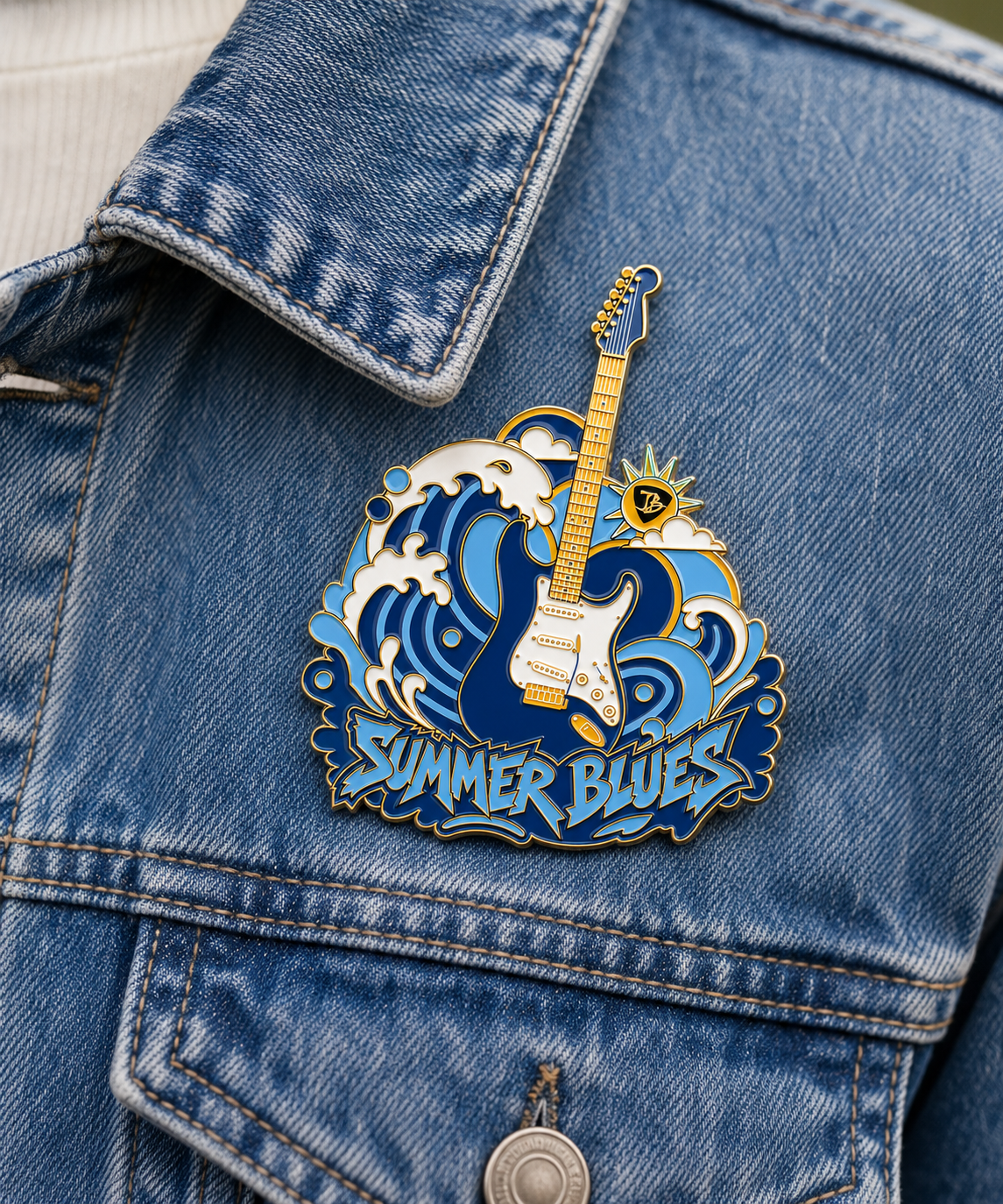 Joe Bonamassa Summer Blues pin gull emalje samleobjekt