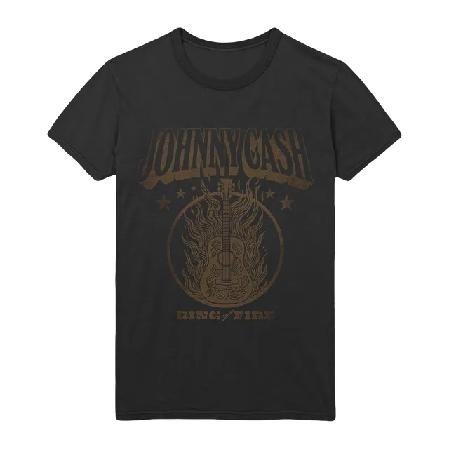 Johnny Cash Guitar Ring Of Fire t-skjorte svart