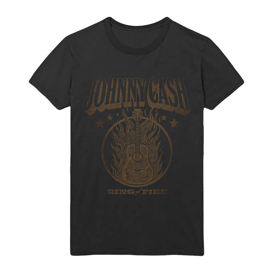 Johnny Cash Guitar Ring Of Fire t-skjorte svart