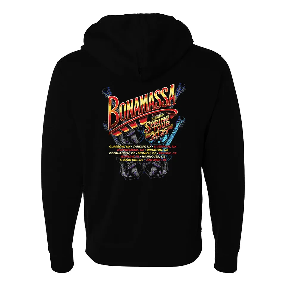 Joe Bonamassa 2025 Europe Spring Tour hettejakke svart unisex