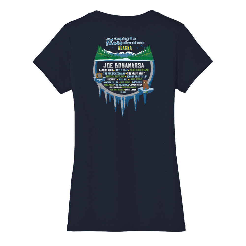Joe Bonamassa 2025 KTBA at Sea Alaska V-Neck T-skjorte dame