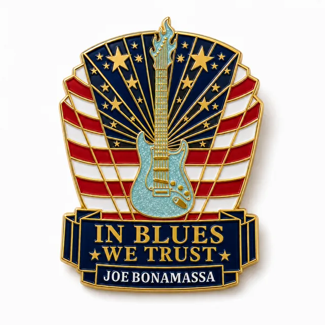 Joe Bonamassa Statue of Liberty Guitar pins gull emalje
