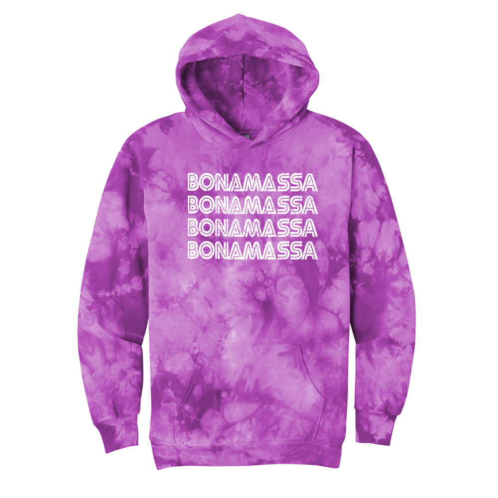 Joe Bonamassa Quadamassa Crystal Tie Dye hoodie Black/Teal tiedye