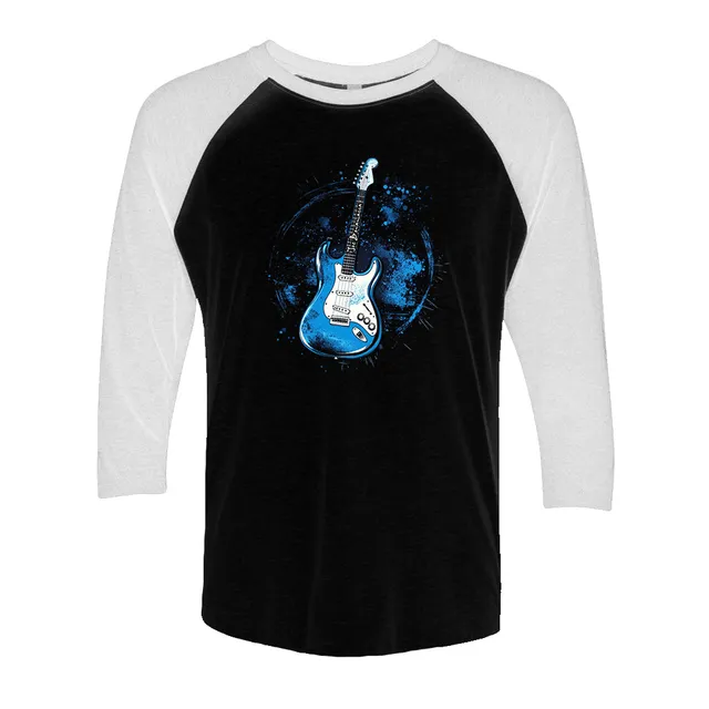 Joe Bonamassa Blues Burst 3/4 Sleeve t-skjorte hvit/svart triblend