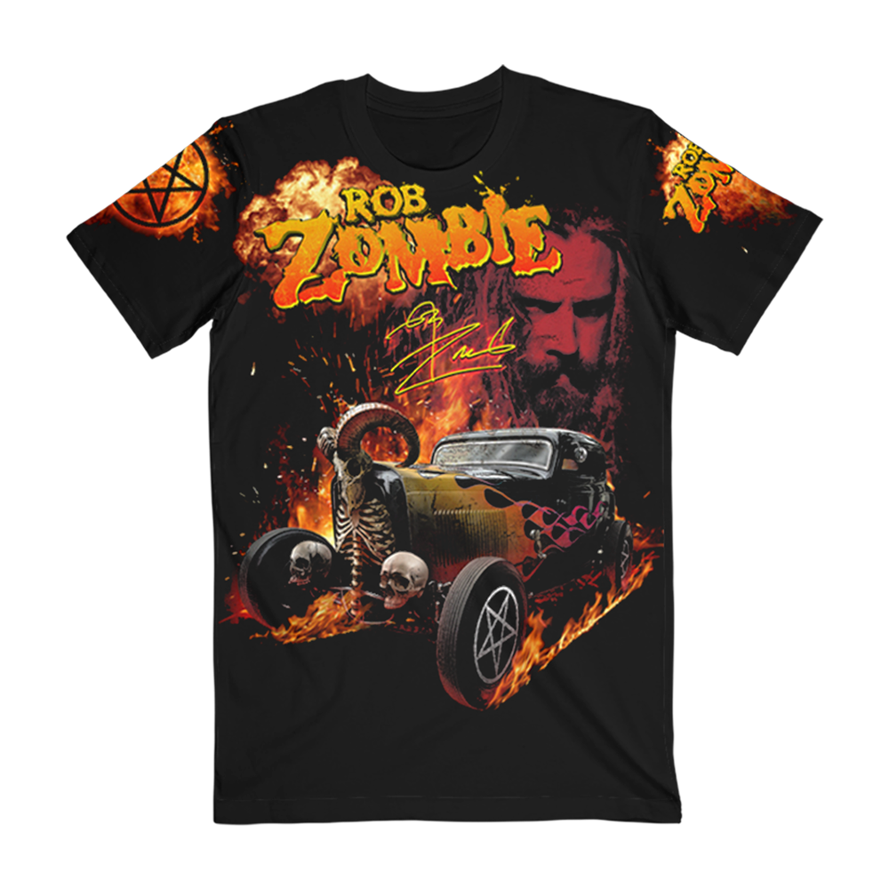 Rob Zombie Demonic Hot Rod 90's Racing t-skjorte