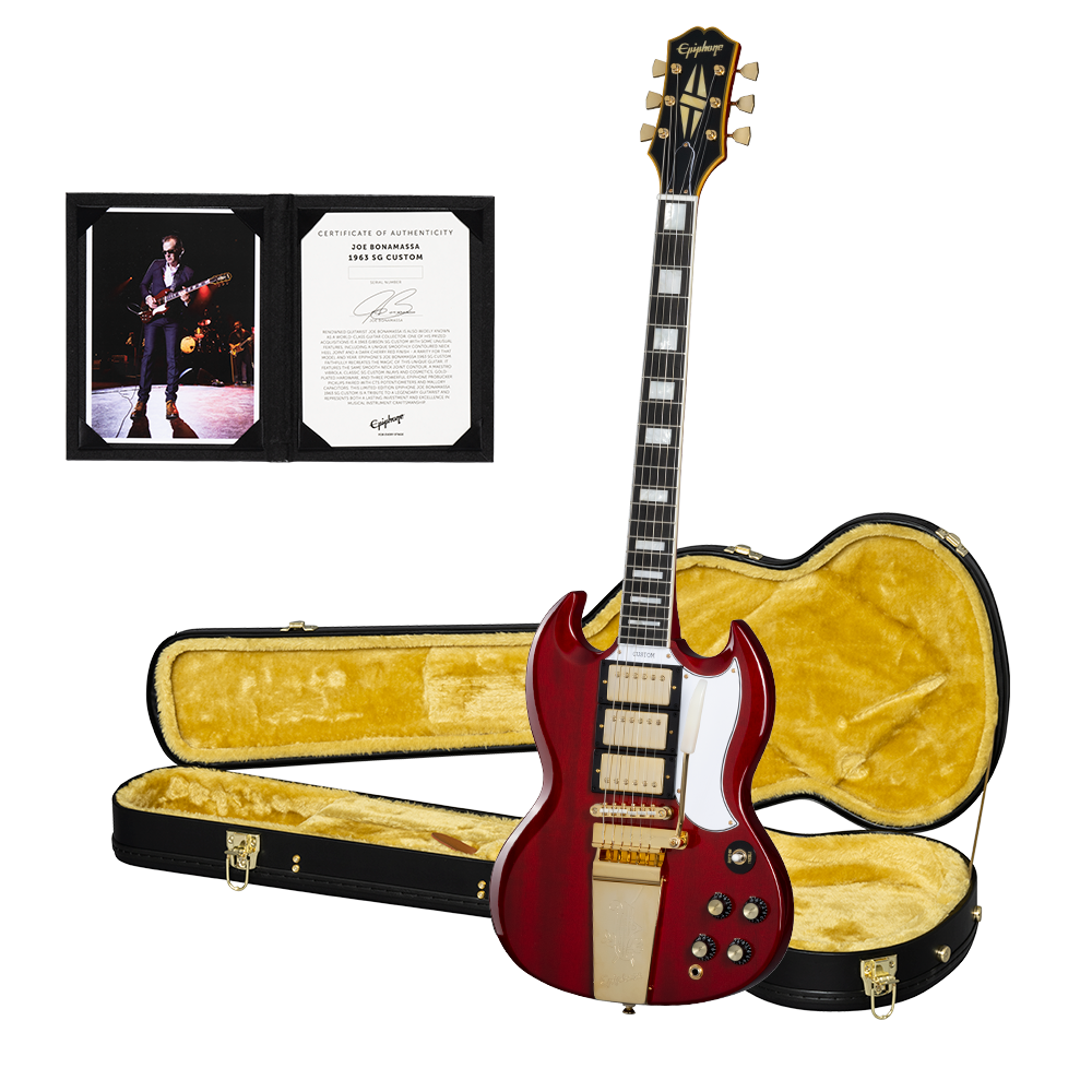 Joe Bonamassa 1963 Epiphone SG Custom gitar Wine Red koffert